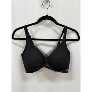 HoneyLove Crossover V-Neck Bra Black Runway Three Hook 34D / DD (E) NWT